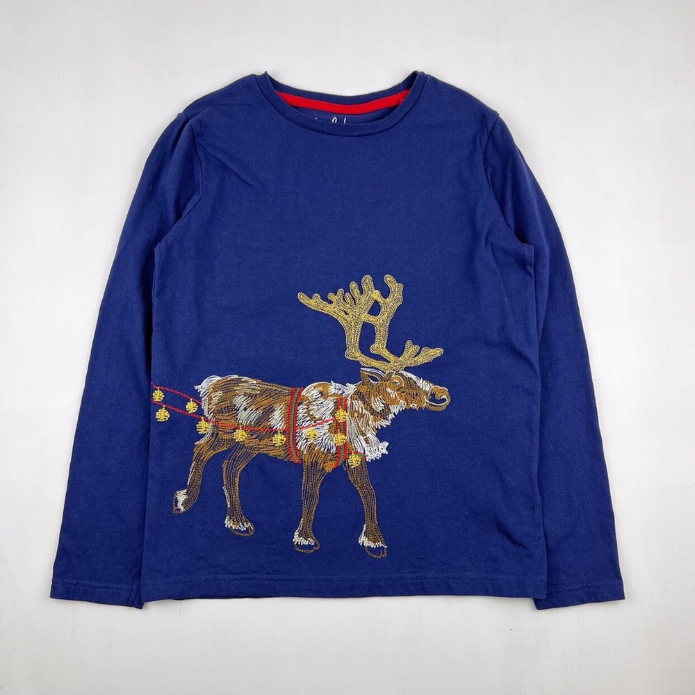 NEW IN BAG mini Boden  long sleeve Starboard Blue Sleigh 3-4Y